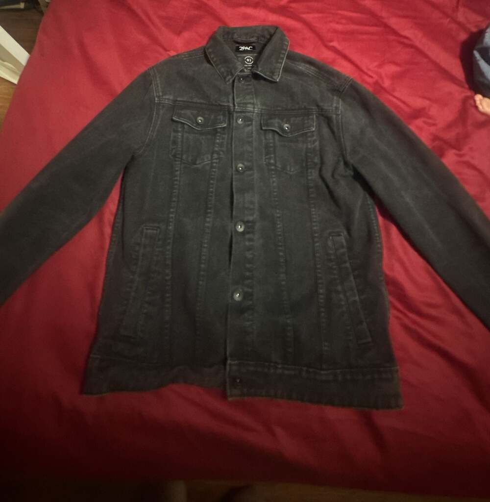 2PAC Cotton On Black Denim Jacket - Men's Small